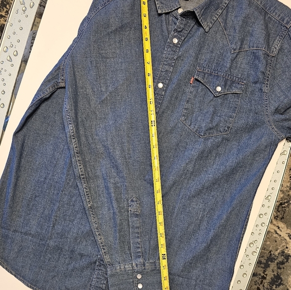 Levi’s Classic Western Standard Fit Pearl Snap Denim Shirt Men's size XL - Picture 4 of 10